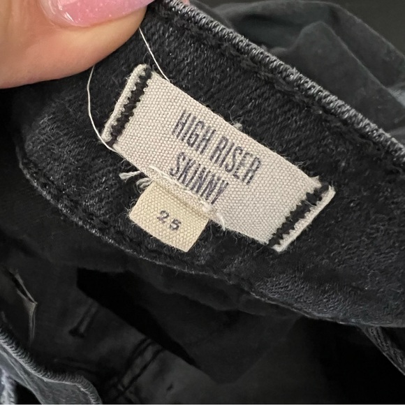 Madewell Jeans Womens Size 25 High Riser Skinny Distressed Washed Black 27”  A - Picture 10 of 11